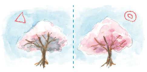 水彩：桜の描き方