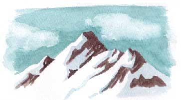雪山の描き方 水彩画
