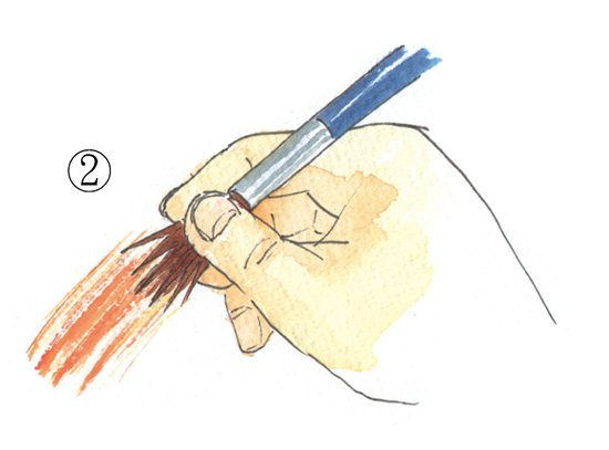 ドライブラシ 筆を手で割る方法