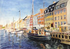デンマーク 水彩風景画